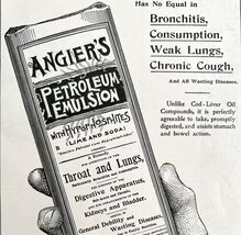 Angiers Petroleum Emulsion 1897 Advertisement Victorian Quack Medicine D... - €8,58 EUR