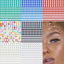 1204 Pcs Self Adhesive Stickers Eye Body Face Gems Jewels Halloween Colorful Cry - £16.79 GBP