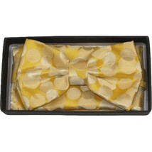 Men Bow Tie Hankie Set Formal Event Tuxedo, Business Suit #BT15 Gold Polka Dots image 3