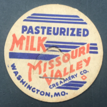 Vintage Missouri Valley Creamery Dairy Milk Bottle Cap 1 5/8&quot; Washington MO - £9.52 GBP