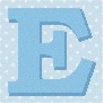 Pepita Needlepoint Canvas: Polka Dot Letter E Blue, 7&quot; x 7&quot; - £40.16 GBP+