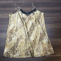 Gilligan &amp; O-Malley Womens Plus Size Gold Brown Leopard Spot Print Satin... - $34.64