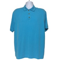 Jos A Bank Mens Golf Polo Size Large Solid Blue Short Sleeve Casual - $25.74