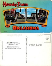 Oklahoma(OK) Hugo Howdy Greetings Old Classic Cars J.E. Mitchell VTG Postcard - £7.36 GBP