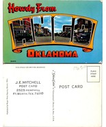 Oklahoma(OK) Hugo Howdy Greetings Old Classic Cars J.E. Mitchell VTG Pos... - £7.39 GBP
