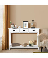 Wooden Console Table 3 Drawers 2-Tier Shelves Accent Sofa Entryway Hallw... - £121.66 GBP