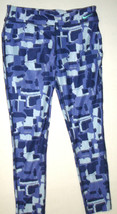 NWT New Girls L Leggings Blue Nike Regular Fit Dri Fit Pants Light Dark Abstract - $37.62