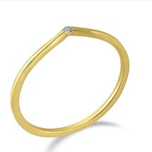Natürlicher Diamant Akzent Ring Ehering 14K Gelbgold Versilbert - £129.03 GBP