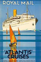 Atlantis Cruises - 1930's - Royal Mail Lines - Travel Poster - $9.99+