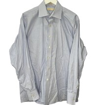 Michael Kors Long Sleeve Button Down Shirt Size 17 34/35 XL Blue White Plaid - £22.17 GBP