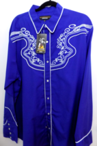 NEW The American West Men Shirt Long Sleeve Western Cowboy Embroidered Size 4XL - £42.97 GBP