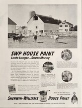 1954 Print Ad Sherwin-Williams House Paint Barn &amp; Farm House Cleveland,Ohio - $18.58