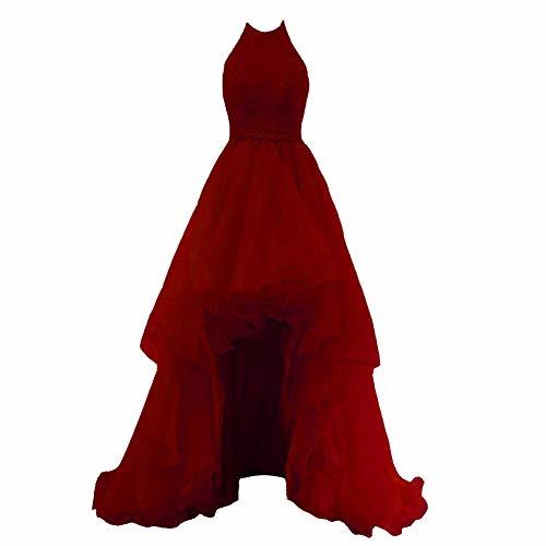 burgundy high low prom dress maroon prom dress May Queen MQ2063