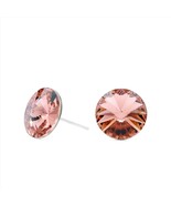 10mm Pink Swarovski Earrings | Round Crystal Earrings | Minimalist Studs... - €19,07 EUR