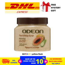 4 X Odeon Face &amp; Body Scrub 300ML Papaya &amp; Cucumber New Free Shipping - £56.58 GBP