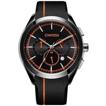 Comtex Men&#39;s Chronograph Sport Watch Casual Style Black Tone with Silico... - £283.95 GBP