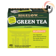 6x Boxes Bigelow Classic Decaffeinated Green Tea | 40 Tea Bags Per Box |... - £34.14 GBP