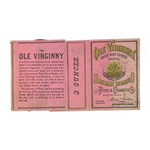 1870s Old Virginny Cigarette Smoking Tobacco Paper Label Pack Wrapper 3 Oz. - $116.67