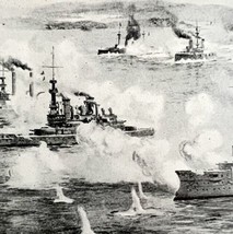 Naval Battle Santiago Victorian 1898 Print Cuba&#39;s Freedom Spanish War DWU15 - £23.97 GBP