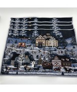 4 VTNG Tapestry Victorian Christmas Village Placemats Cottage Traditiona... - €17,09 EUR