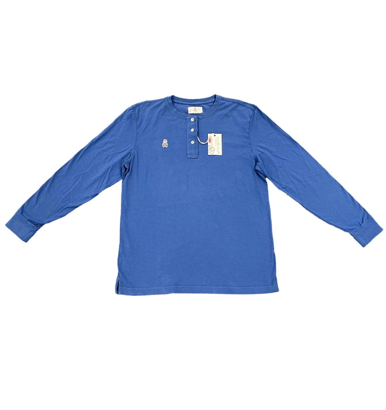 Psycho Bunny Men&#39;s Garment Dye Long Sleeve Henley Shirt Size M - $54.45