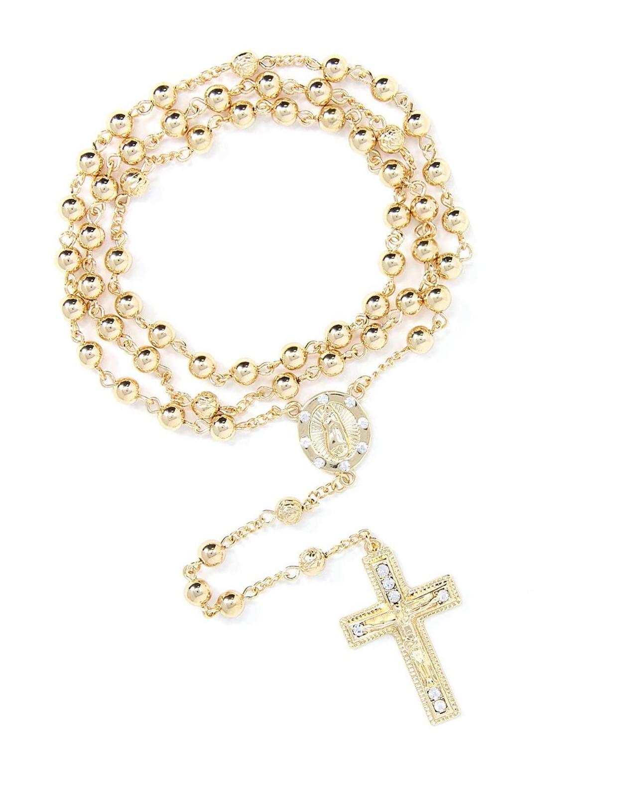 Primary image for Me Plus 6mm CCB Beads Alloy Crucifix Cross Pendant Rosary 20