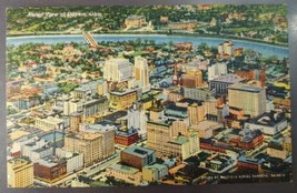 c1930 Aerial View of Dayton Ohio Linen Postcard River Bridge Downtown Bu... - £14.30 GBP