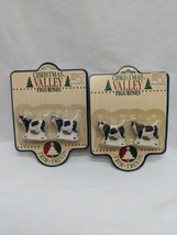 Lot Of (2) Christmas Valley Cow Figurines Holiday Village Accessory  - £19.99 GBP