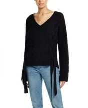 Weatherproof Women&#39;s V-Neck Long Sleeve Vintage Side Tie Sweater (Black, XS) - $15.92