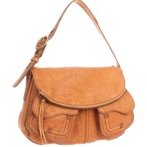Lucky Brand Caramel Embossed Leather Ramblin Rose Stash Shoulder Bag RAR... - $168.30