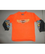 Orange Harley Davidson Motorcycles Child SZ 6 Sewn Long Sleeve Shirt  Ve... - $19.79