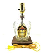 CROWN ROYAL WHISKEY Liquor Bar Bottle TABLE LAMP Lounge Light with Woode... - £40.90 GBP