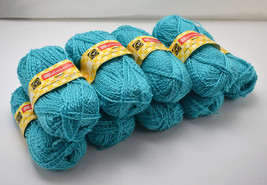 Vintage Spinnerin Medley Orlon Acrylic Yarn - 9 Skeins Turquoise #515/1 Dye Lot - £37.52 GBP