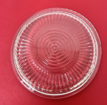 Antique Glass Refrigerator Storage Box Dish Round Lid Ribbed 5 3/8 Inch - $9.41