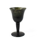 Chinese Early 1900s Charcoal Dark Green Nephrite Jade Liquor Goblet - $99.99