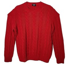 Dooney &amp; Bourke Men L 100% Cashmere Italy Knit Red Pullover Winter Sweater - £39.77 GBP