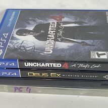 PlayStation 4 Video Game Lot Uncharted 4 A Thief's End Deus Ex Overwatch... - $12.10