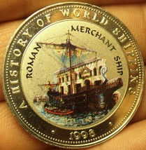 Proof Somalia 1998 25 Shillings~Roman Merchant Ship~Multicolored - £19.70 GBP