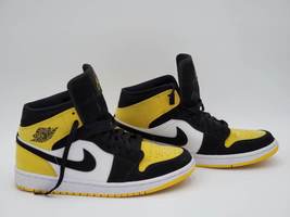 Nike Air Jordan 1 Mid SE Yellow Toe Black Shoes Men Size 9 - £117.47 GBP