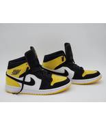 Nike Air Jordan 1 Mid SE Yellow Toe Black Shoes Men Size 9 - £120.92 GBP