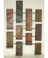 Modern Metal Wall Art Hanging Abstract Sculpture 4 Red Candle Holders Ho... - $98.99