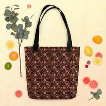 Brown and Beige Star Pattern Tote Bag - £26.31 GBP