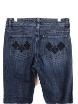 White House Black Market Jeans Regular Blanc Blue w/ Bling Pocket Bootcu... - $12.58