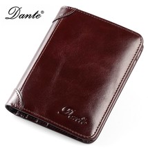 Dante Men&#39;s Leather Wallet Anti-theft Brush Head Layer Cowhide Retro Casual Vert - £30.94 GBP