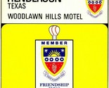Vtg Chrome Postcard Henderson Texas TX Woodlawn Hills Motel 9x4 Friendsh... - £10.45 GBP