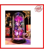 Forever Pink Glass Rose with Heart Crystals - Unique Birthday Gift for Mom - $84.01 CAD