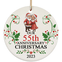 Santa Claus Couple Our 55th Anniversary 2023 Ornament Gift 55 Years Christmas - £11.83 GBP