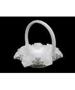 Fenton White Milk Glass Candy Basket, Hobnail Pattern, Ruffled Rim, #FNT... - £15.57 GBP