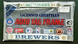 Vintage Milwaukee Brewers Baseball MLB Metal License Plate Frame  U88 - £19.57 GBP