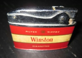 Vintage PENGUIN WINSTON Filter Tipped Cigarettes Flat Automatic Petrol Lighter - £15.73 GBP